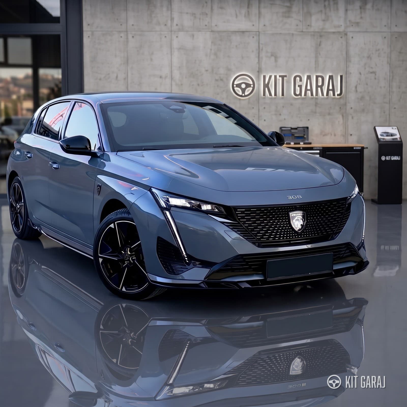 Peugeot 308 Parlak Siyah Body Kit Plastik Boyalı
