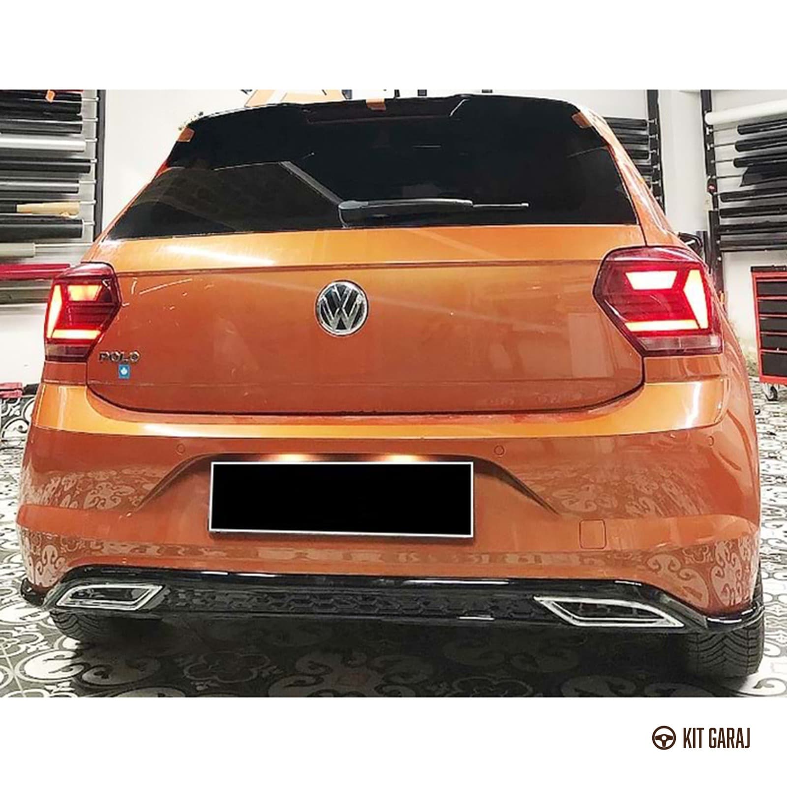Volkswagen Polo 2017 Egzoz Görünümlü Piano Black Difüzör (Plastik) Boyalı