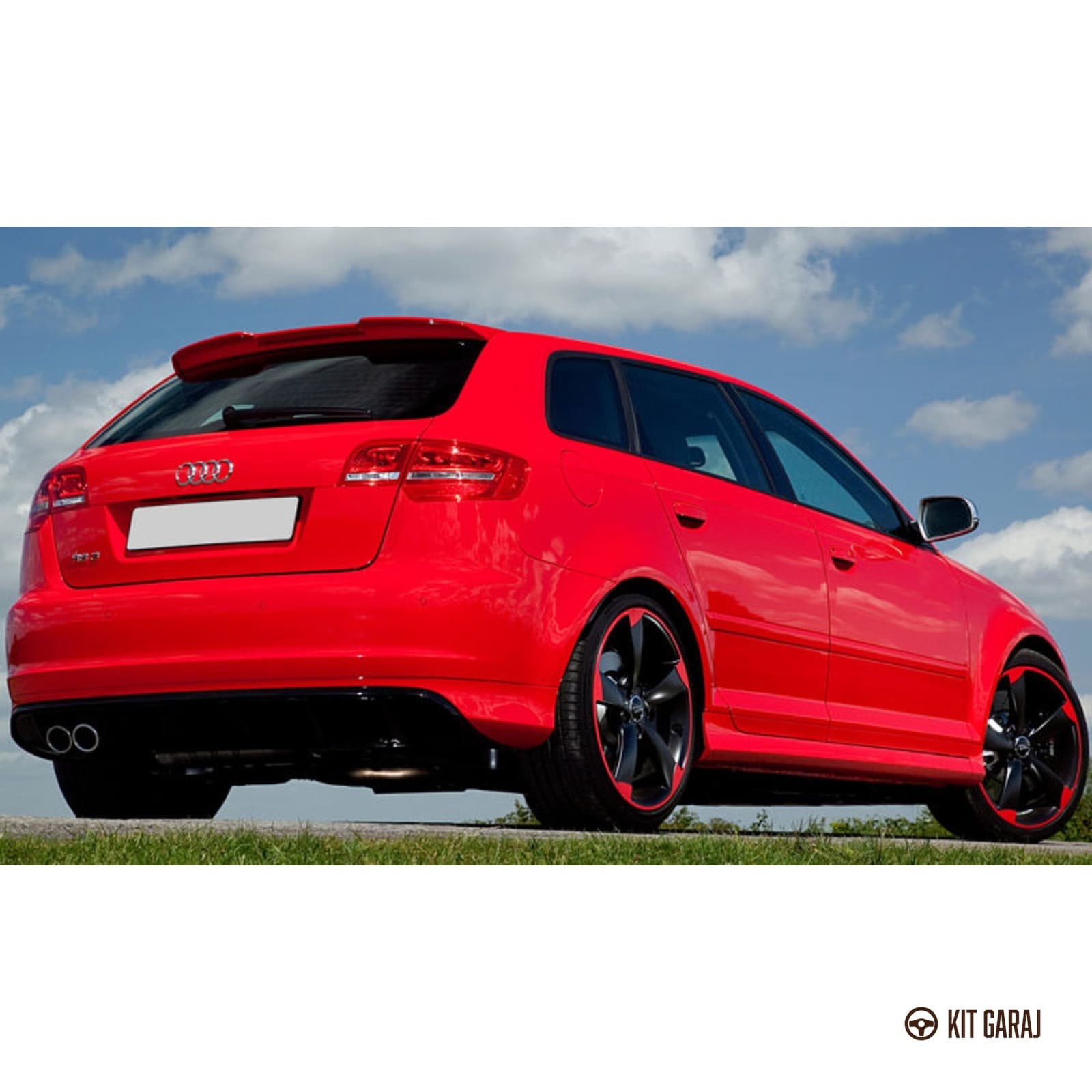 Audi A3 8P Rs3 2003-2012 4 Kapı Spoiler (Plastik) Piano Black Boyalı (3/3)