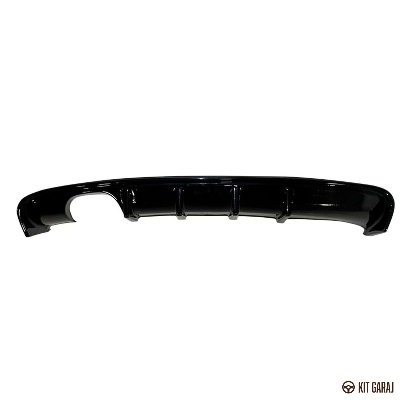 Audi A3 S3 2008-2012 HB 4 Kapı Soldan Çift Difüzör (Plastik) Piano Black Boyalı (3/4)