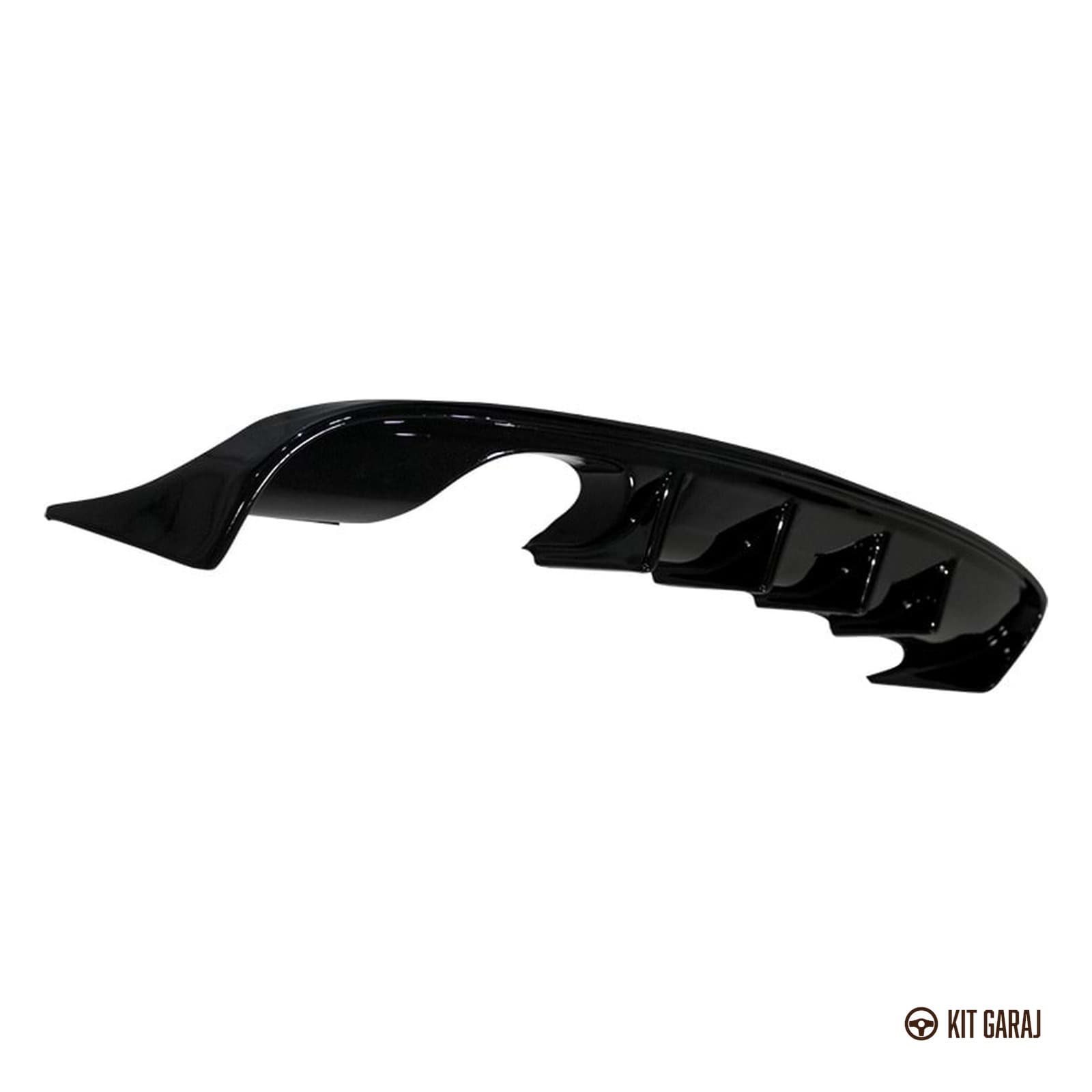 Audi A3 S3 2008-2012 HB 4 Kapı Soldan Çift Difüzör (Plastik) Piano Black Boyalı (4/4)