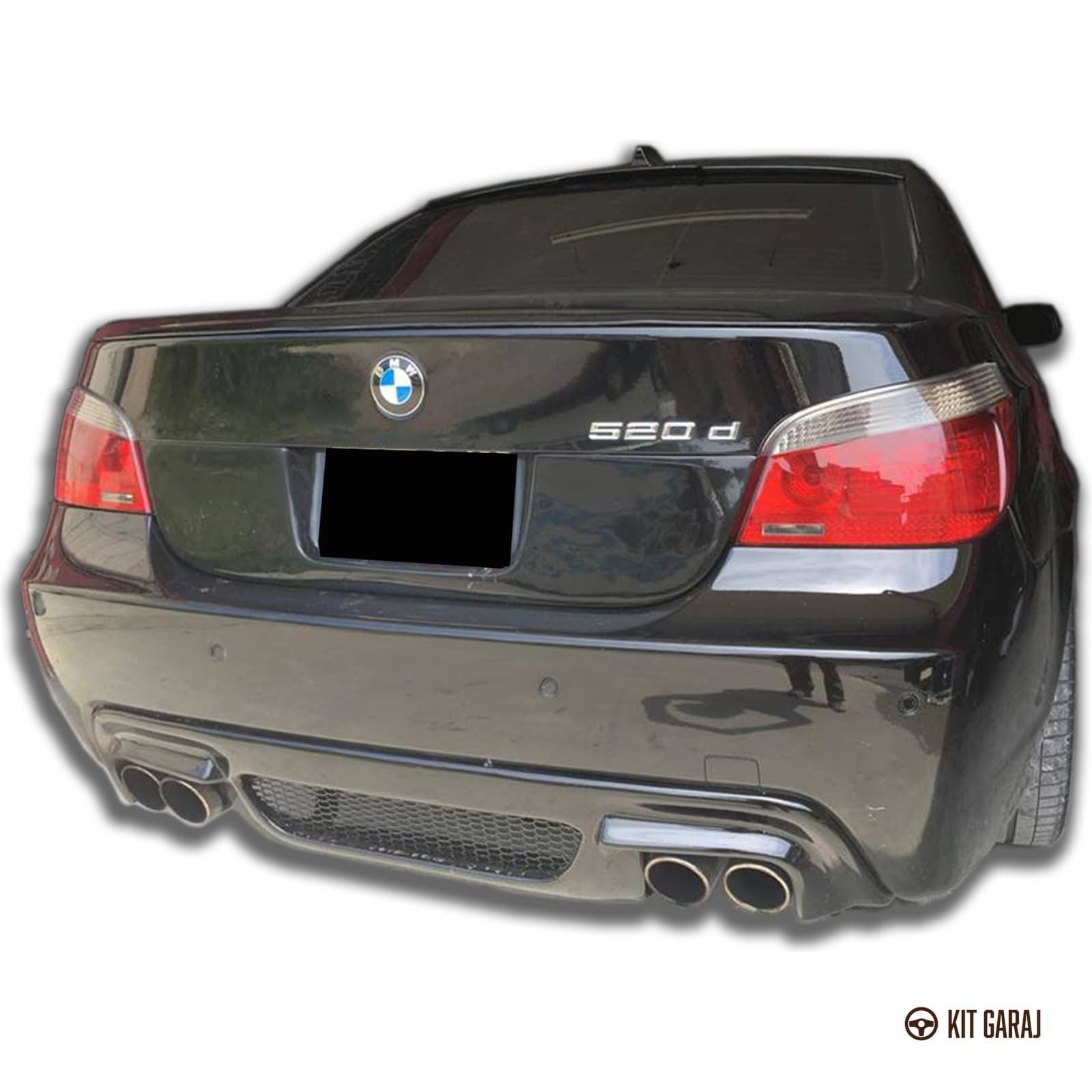 BMW E60 2003-2010 Rieger M5 Parlak Siyah Difüzör (Plastik) Boyalı (4/7)