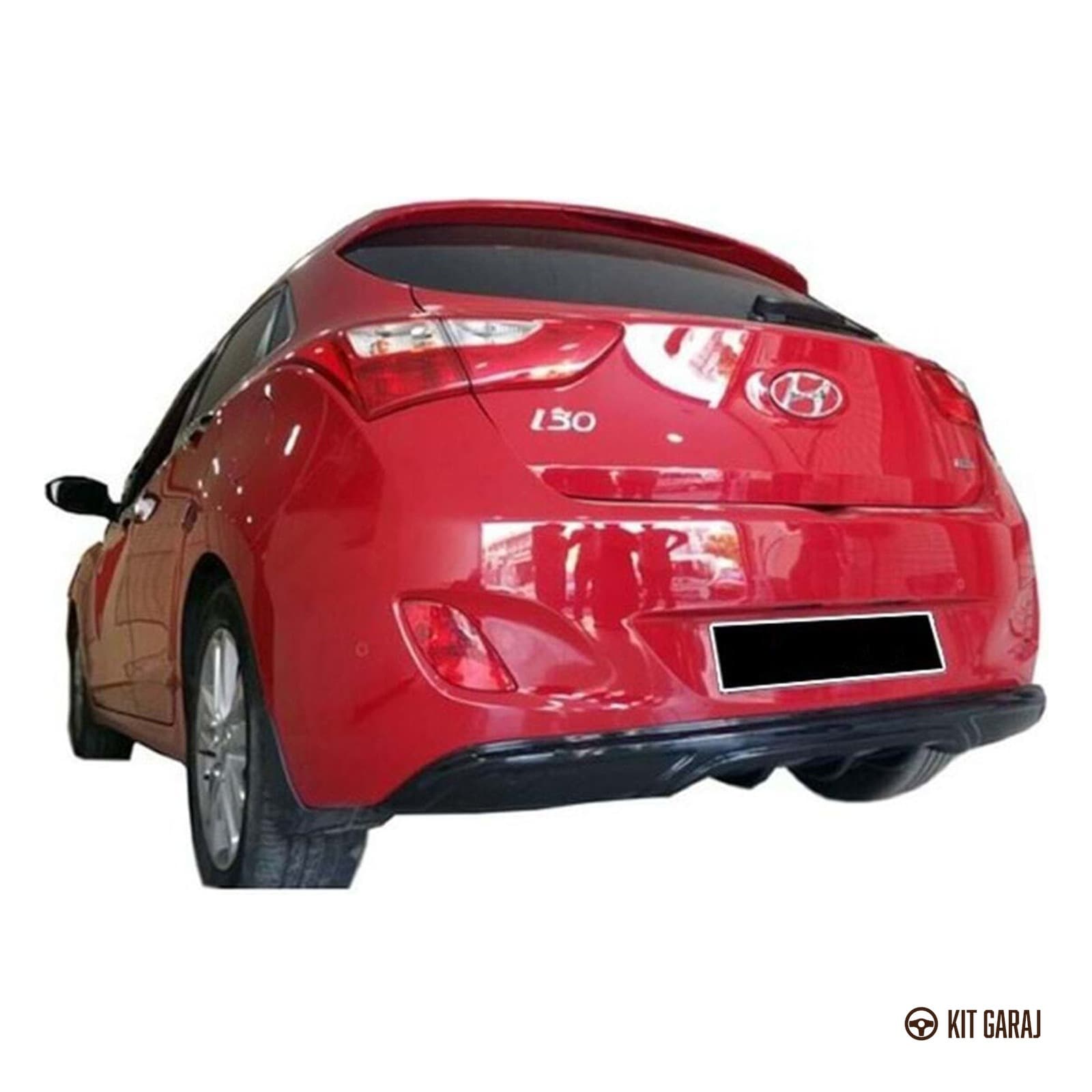 Hyundai i30 2012-2017 Custom Parlak Siyah Difüzör (Plastik) Boyalı (4/6)