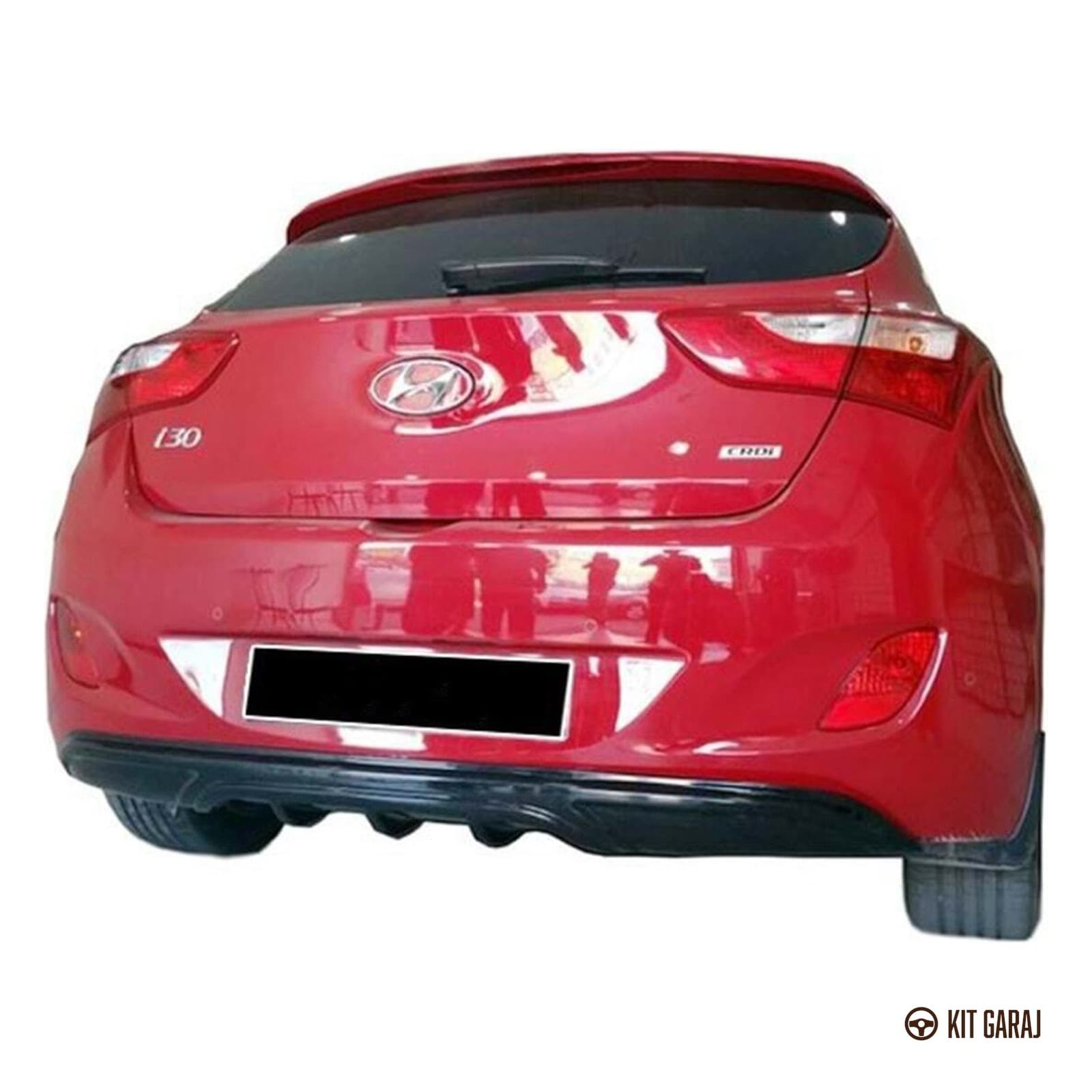 Hyundai i30 2012-2017 Custom Parlak Siyah Difüzör (Plastik) Boyalı (5/6)