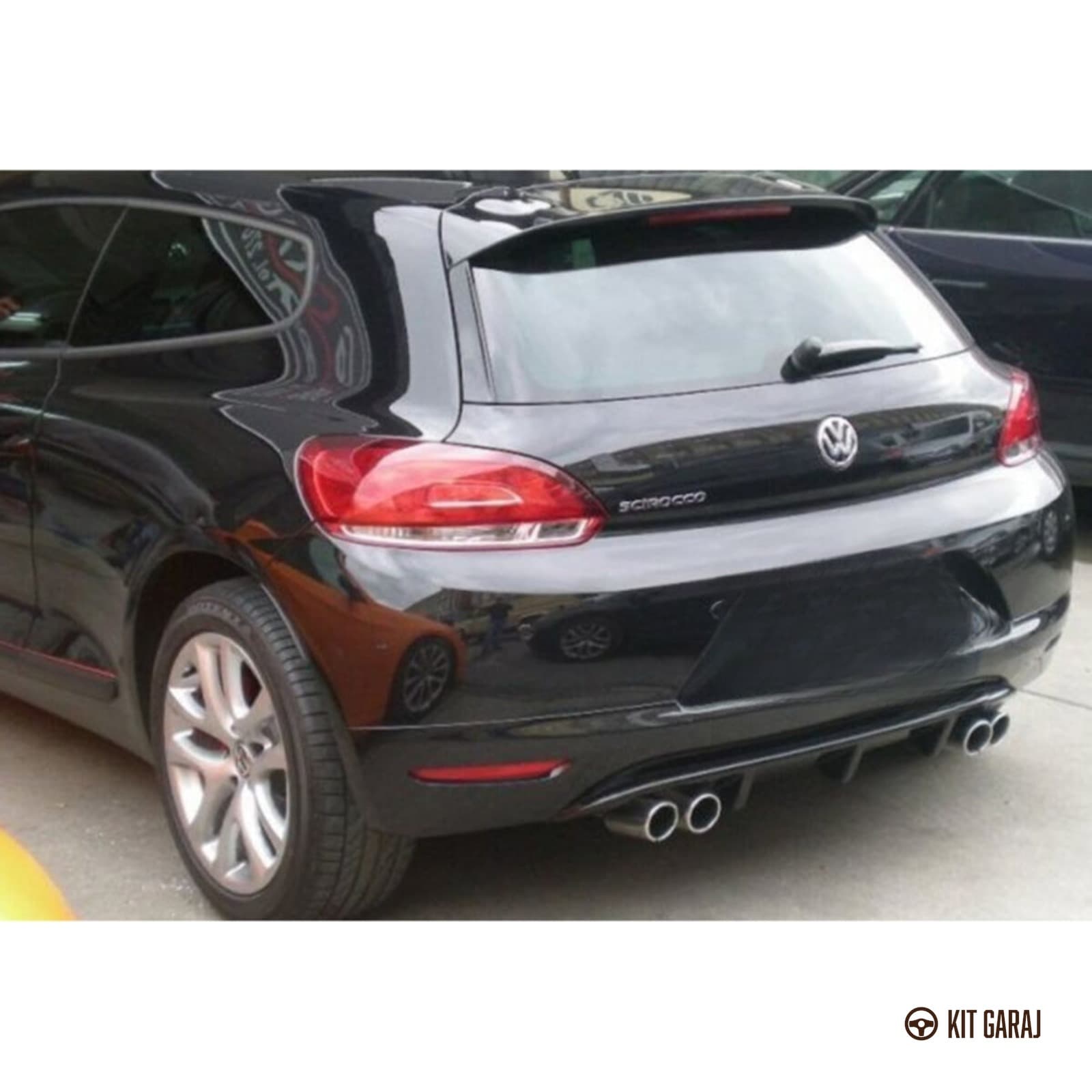 Volkswagen Scirocco Makyajsız 2009-2014 Parlak Siyah Arka Ek (Plastik) Boyalı