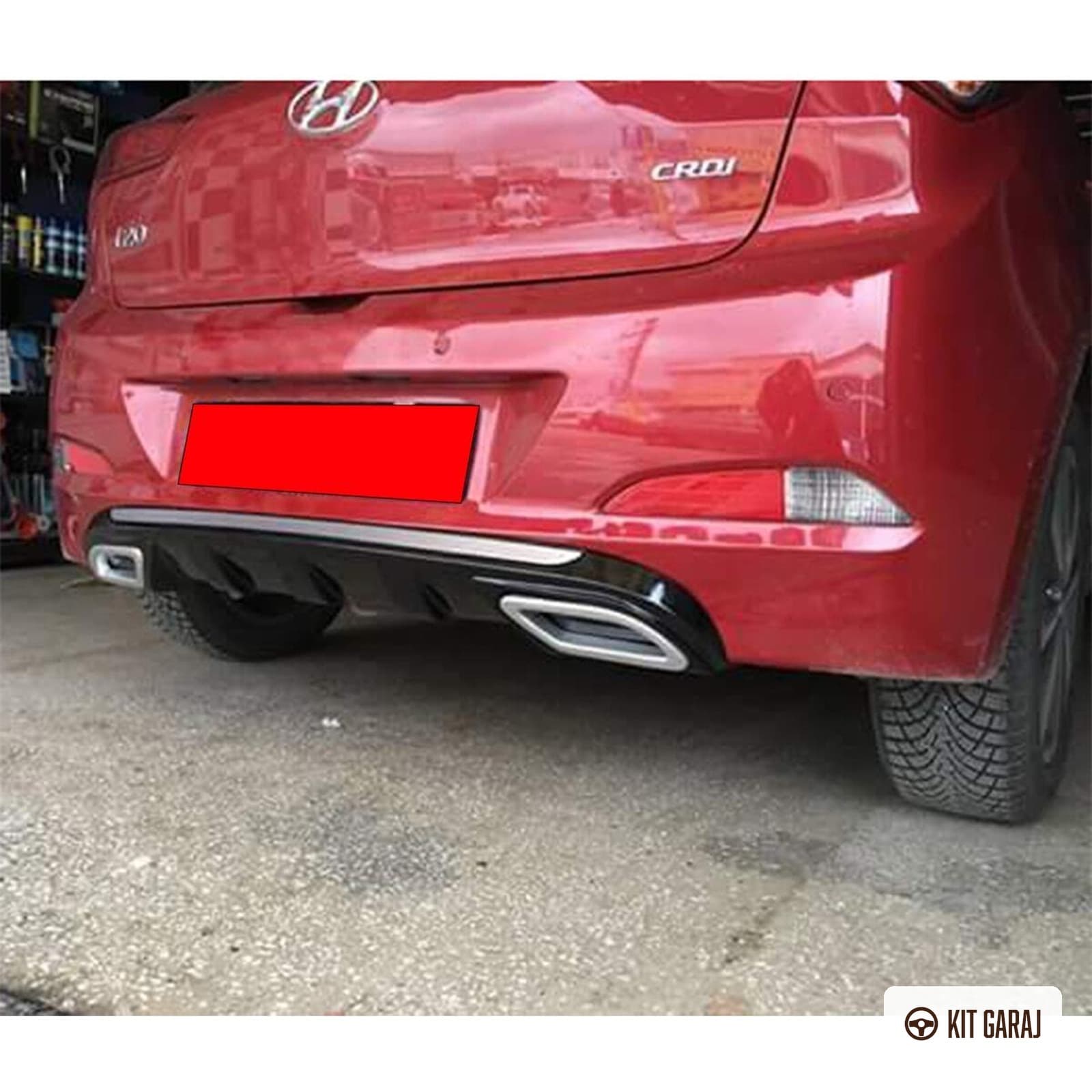 Hyundai i20 2015-2017 Egzoz Görünümlü Parlak Siyah Difüzör (Plastik) Boyalı (6/6)