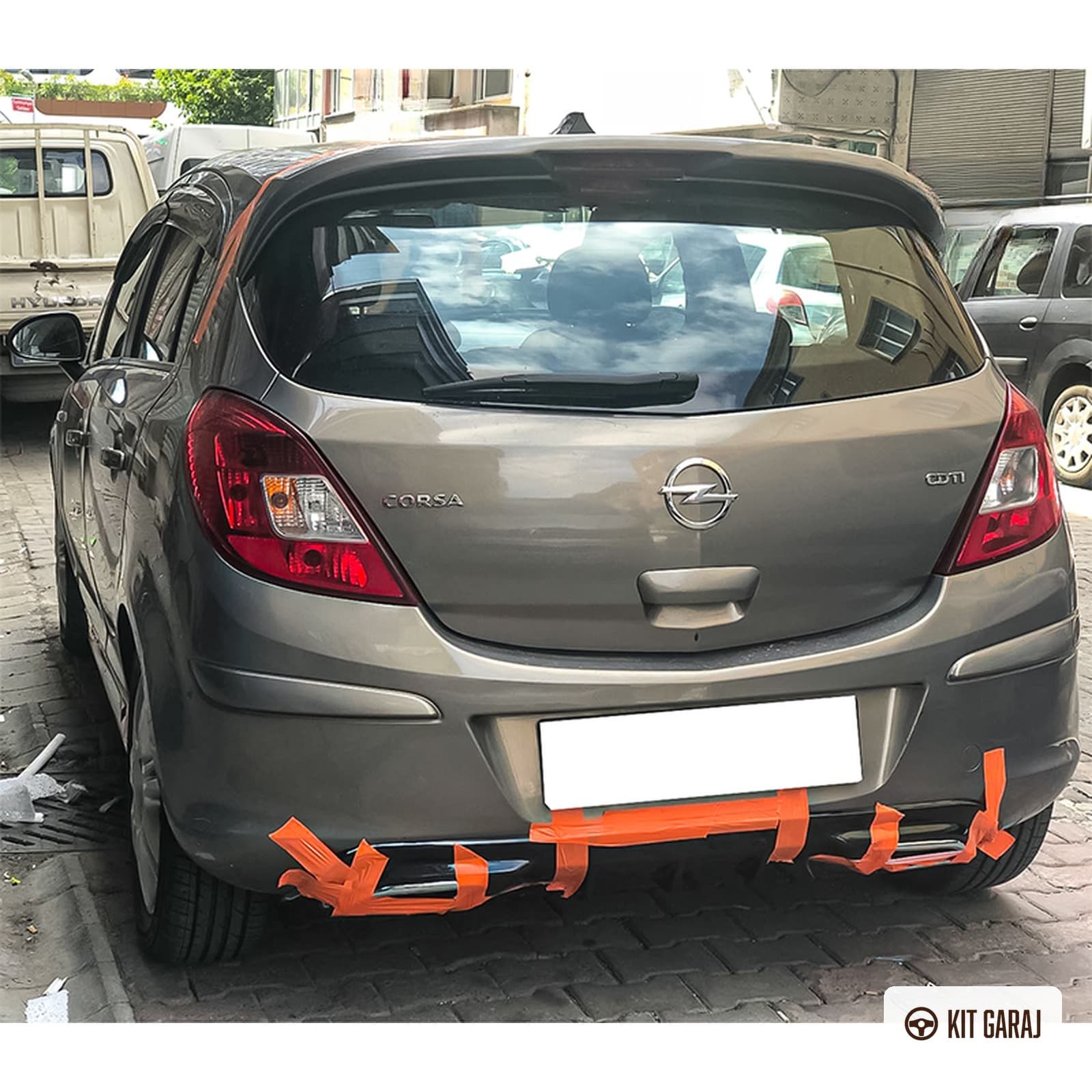 Opel Corsa 2006-2014 Egzoz Görünümlü Parlak Siyah Difüzör (Plastik) Boyalı (5/5)