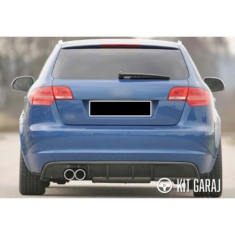 Audi A3 2003-2012 HB 2 Kapı S3 Piano Black Soldan Çift Difüzör (Plastik) Boyalı