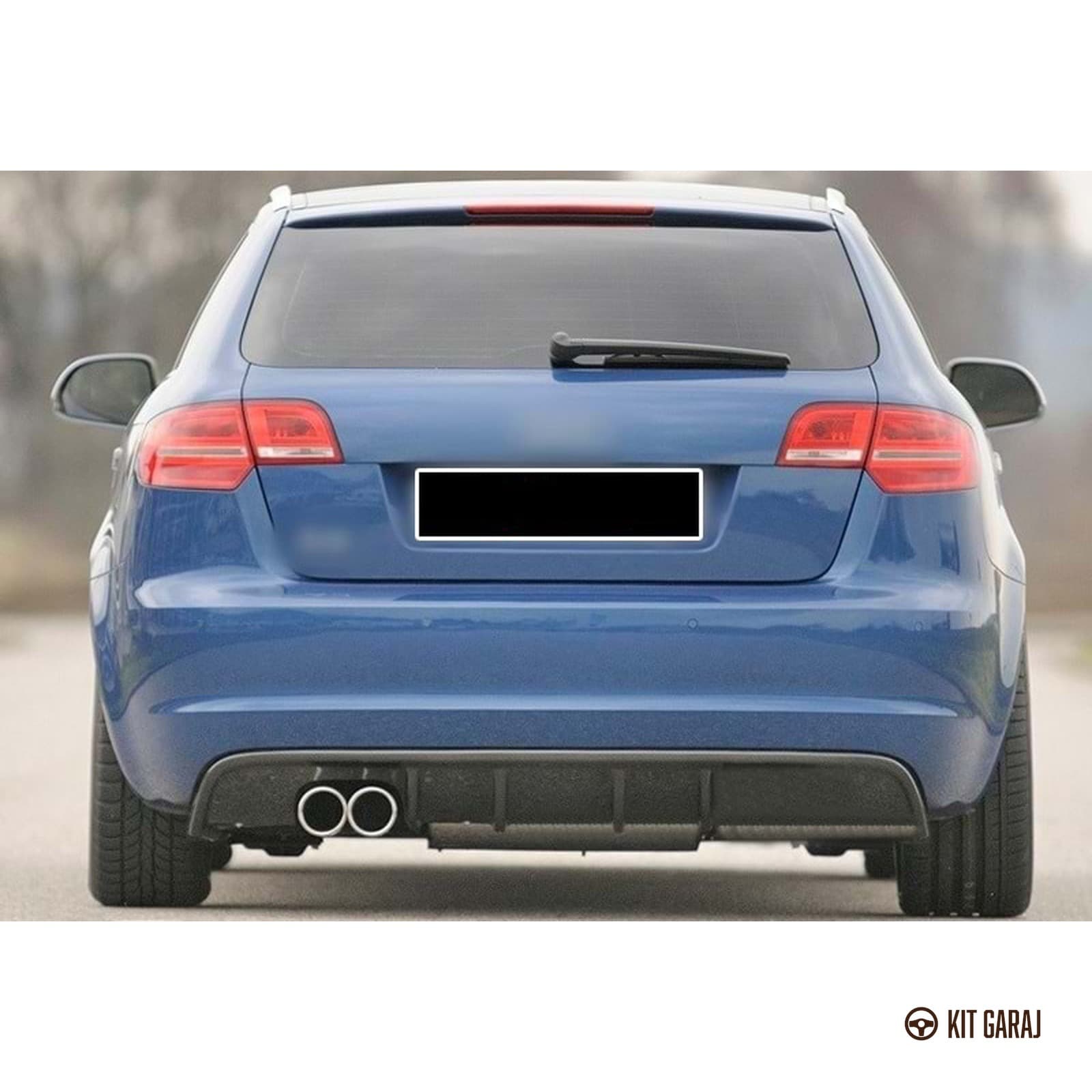 Audi A3 2003-2012 HB 2 Kapı S3 Piano Black Soldan Çift Difüzör (Plastik) Boyalı
