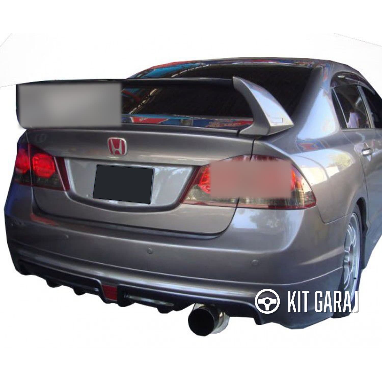Honda Civic Fd6 Sağdan Çift Çıkış Mugen Rr Arka Ek | Dayanıklı Plastik | Boyasız