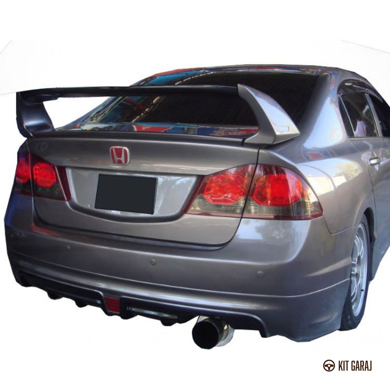 Honda Civic Fd6 Sağdan Çift Çıkış Mugen Rr Arka Ek | Dayanıklı Plastik | Boyasız