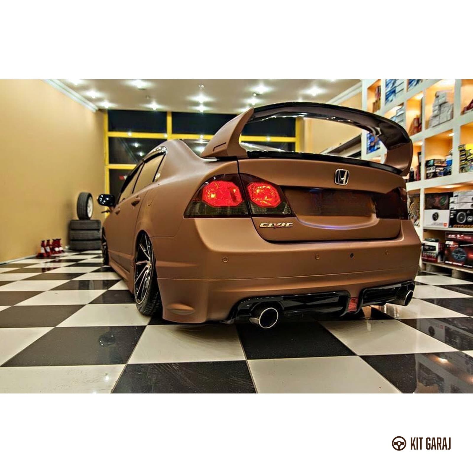 Honda Civic Fd6 2006-2012 Mugen RR Sağ-Sol Çıkışlı Arka Ek (Plastik) Boyasız