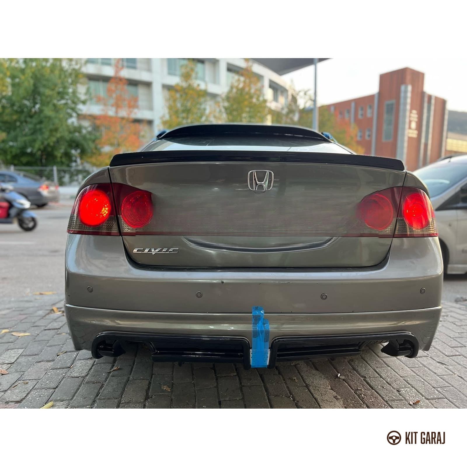Honda Civic Fd6 2006-2012 Mugen RR Sağ-Sol Çıkışlı Arka Ek (Plastik) Boyasız (7/8)