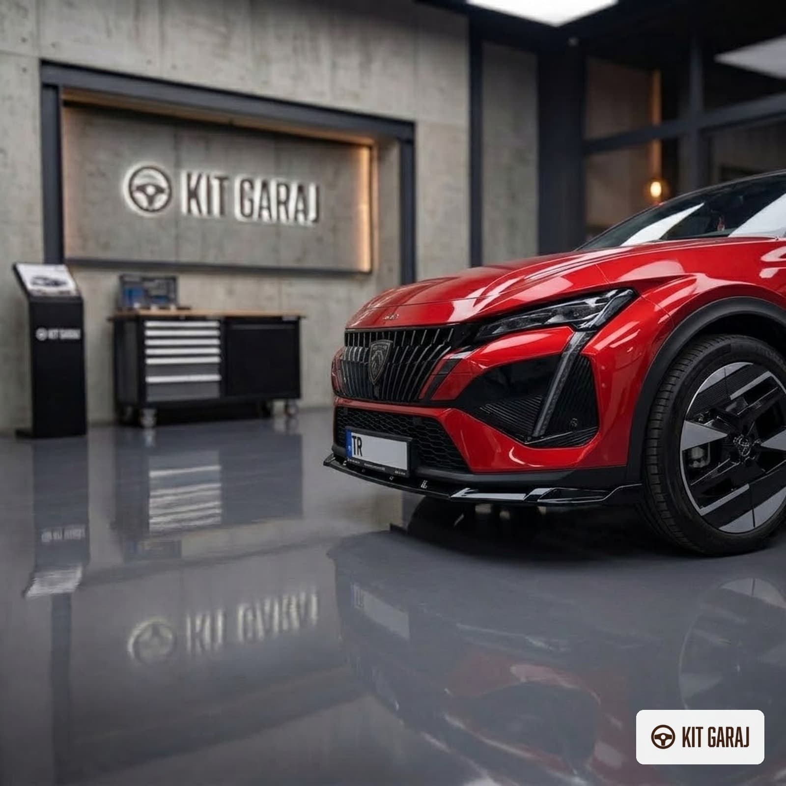 Peugeot 408 Allure & GT Ön Lip (Plastik) Parlak Siyah Boyalı