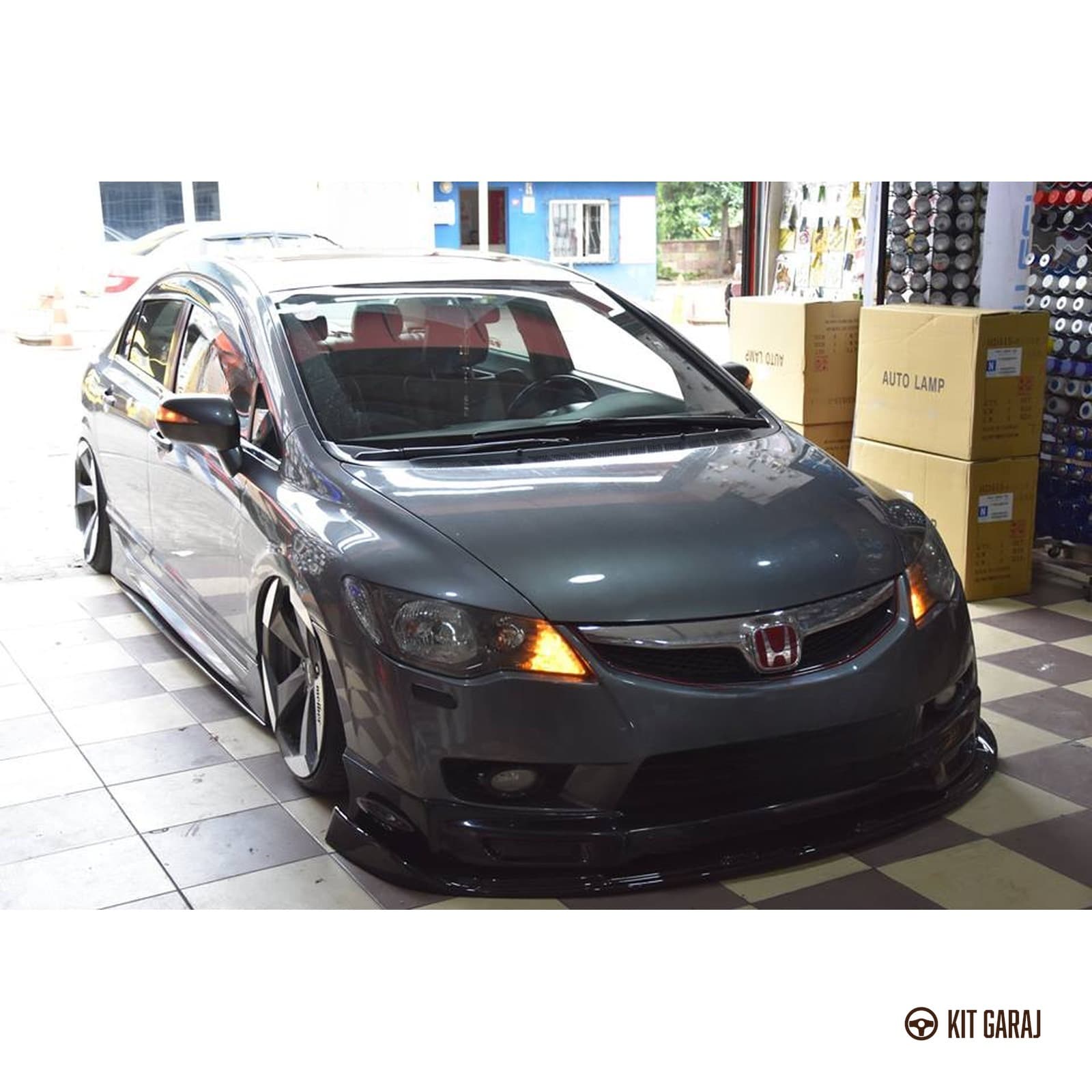 Honda Civic FD6 RR 3 Parça Piano Black Ön Lip (Plastik) Boyalı (3/3)
