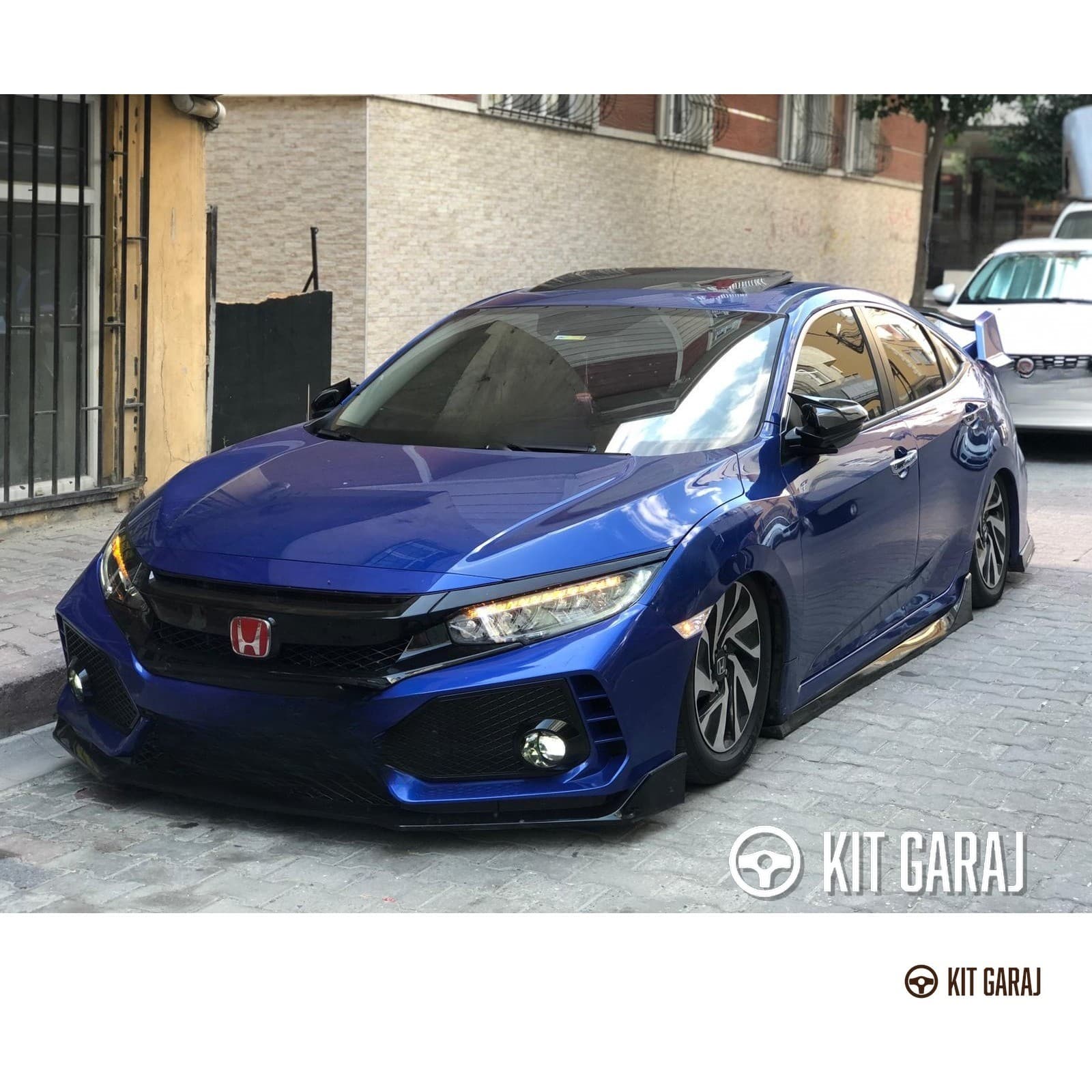 Honda Civic FC5 2016-2021 Turbo Uyumlu Piano Black Ön Lip (Plastik) Boyalı