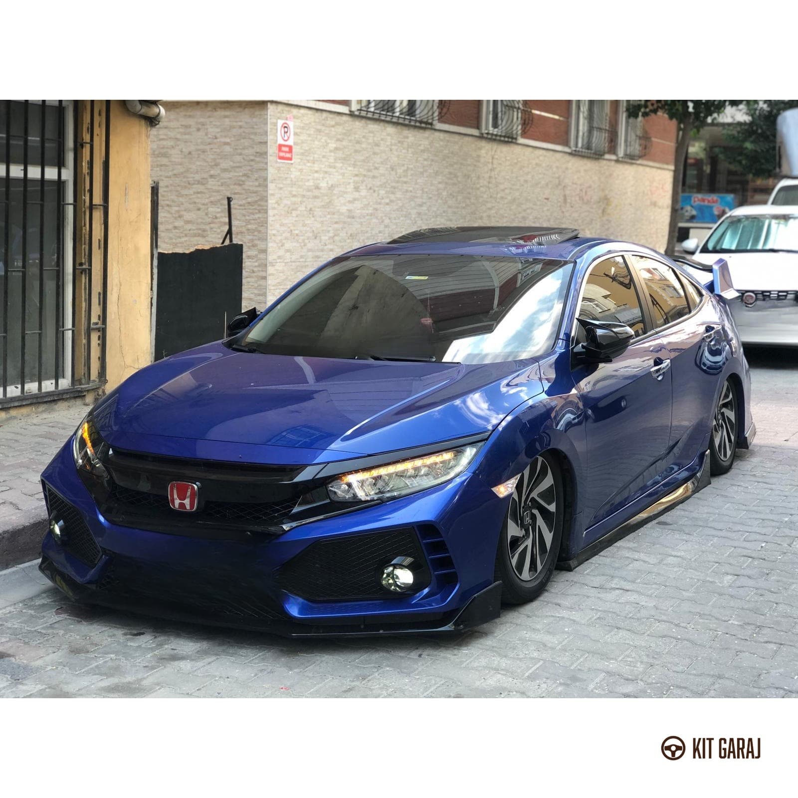 Honda Civic FC5 2016-2021 Turbo Uyumlu Piano Black Ön Lip (Plastik) Boyalı