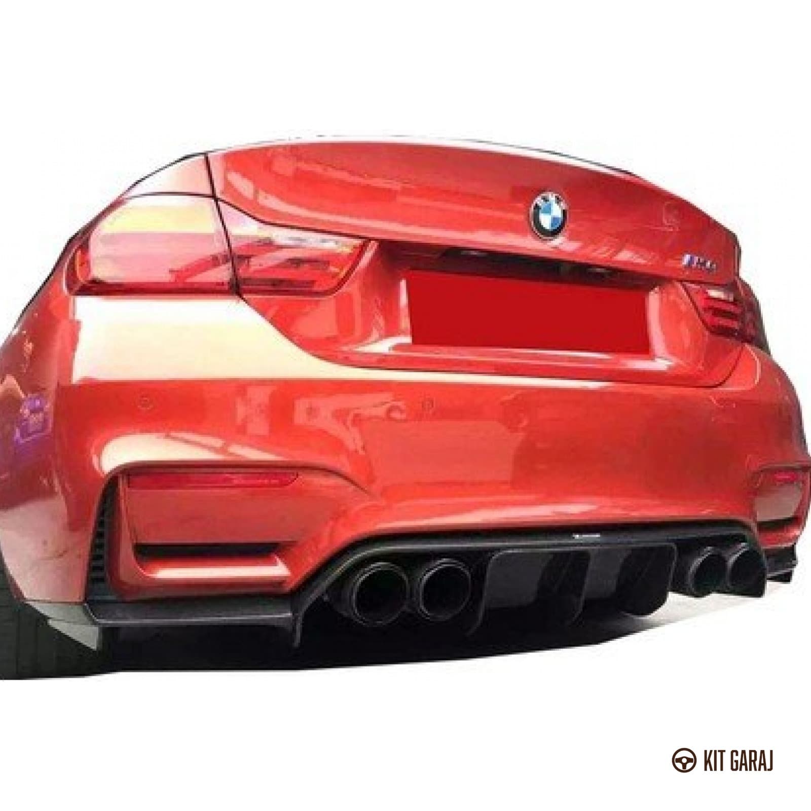 BMW F30-F80 M3 2012-2018 Vorsteiner Set 3 Parça Difüzör (Plastik) Piano Black (5/8)