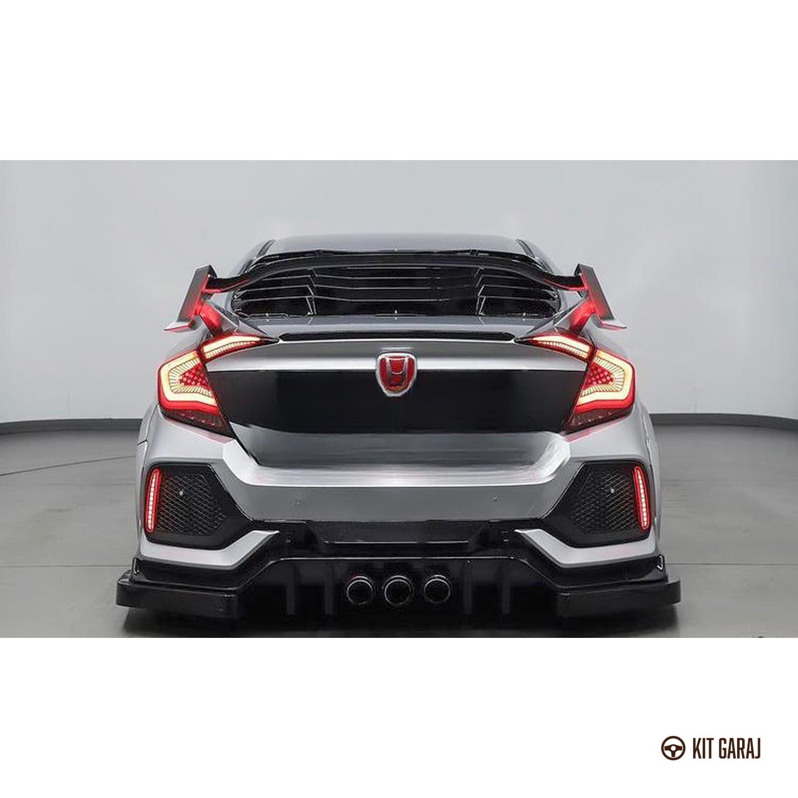 Honda Civic FC5 2016-2021 Piano Black 6 Parça Arka Flap (Plastik) Boyalı (7/8)