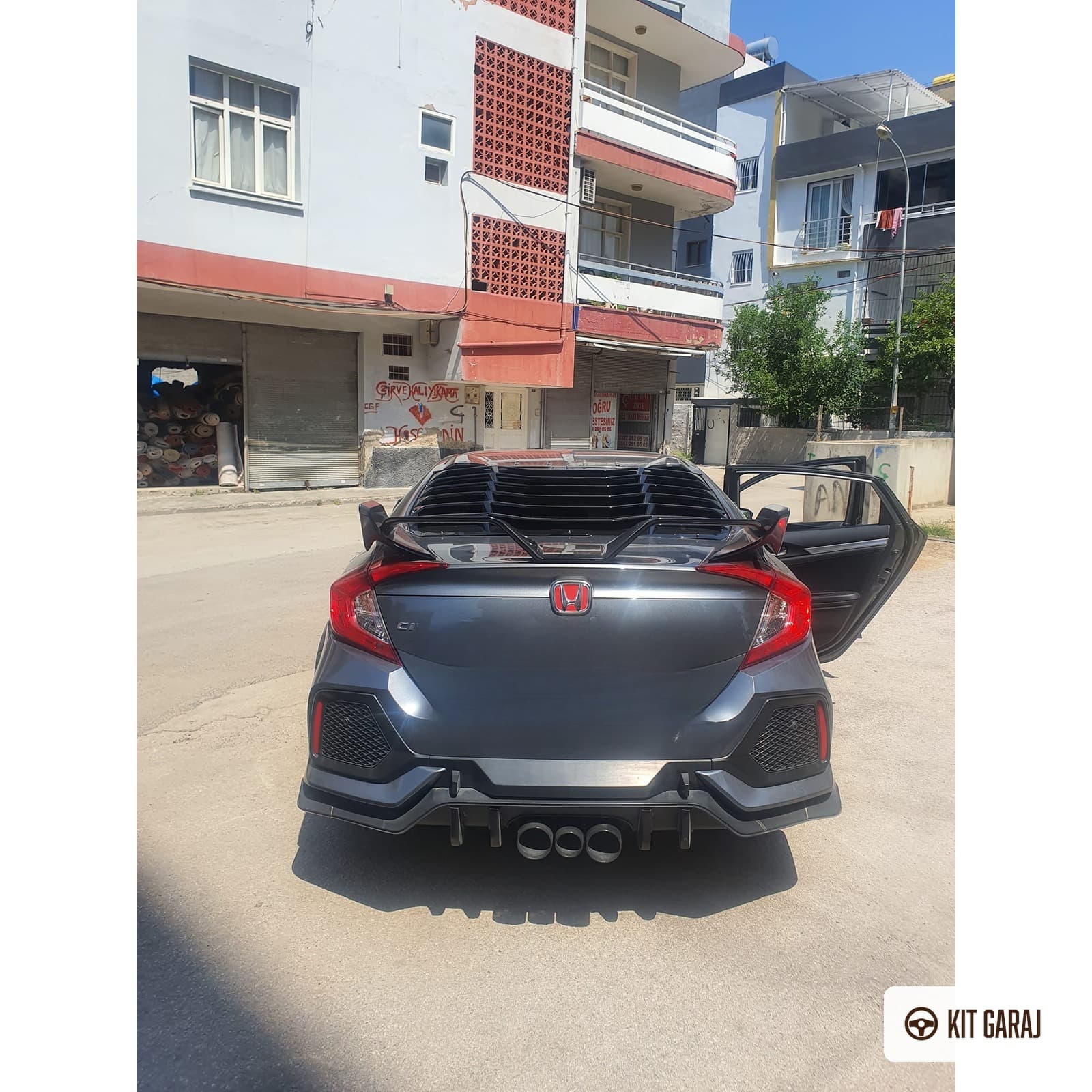 Honda Civic FC5 2016-2021 Piano Black 6 Parça Arka Flap (Plastik) Boyalı (8/8)