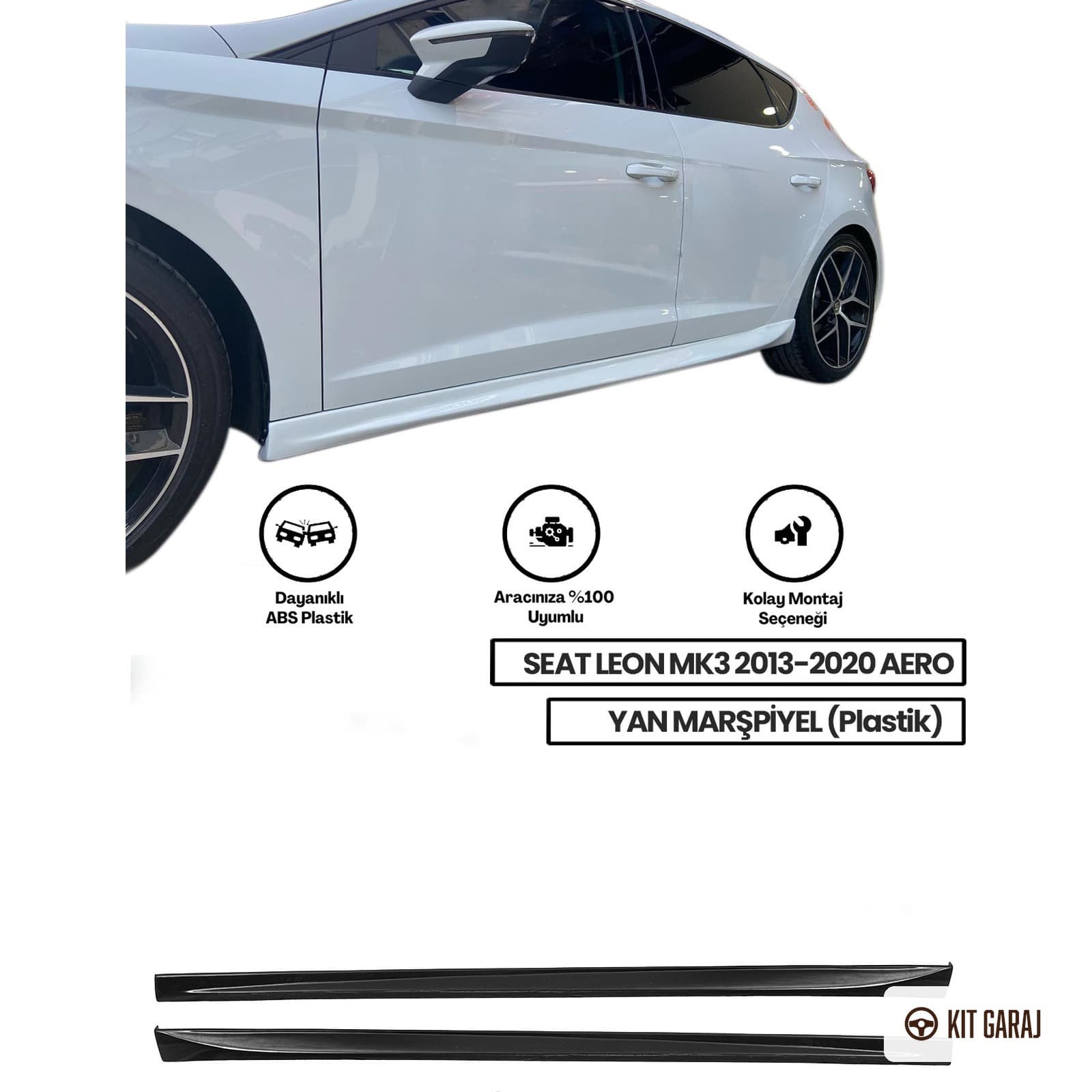 Seat Leon Mk3 2013-2020 Aero Marşpiyel (Çift) (Plastik)