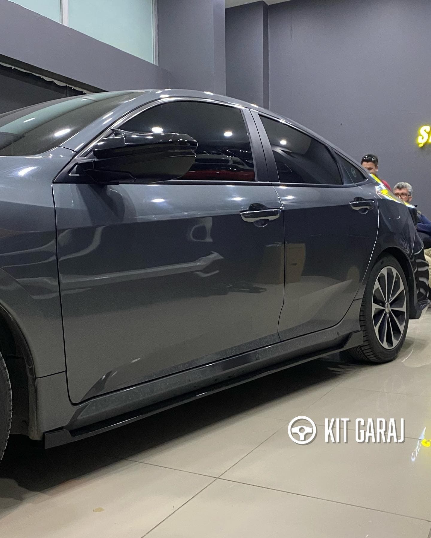 Honda Civic FC5 2016-2021 Piano Black Yan Marşpiyel (Plastik) Boyalı (6/8)
