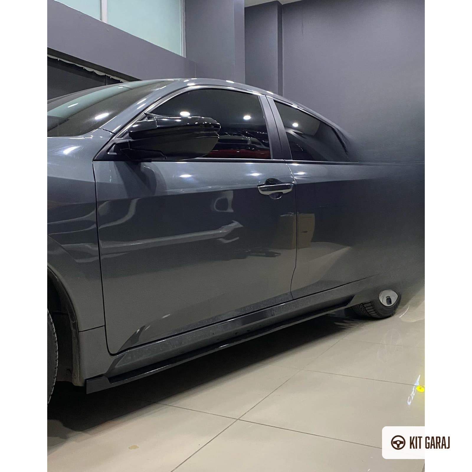 Honda Civic FC5 2016-2021 Piano Black Yan Marşpiyel (Plastik) Boyalı (6/8)