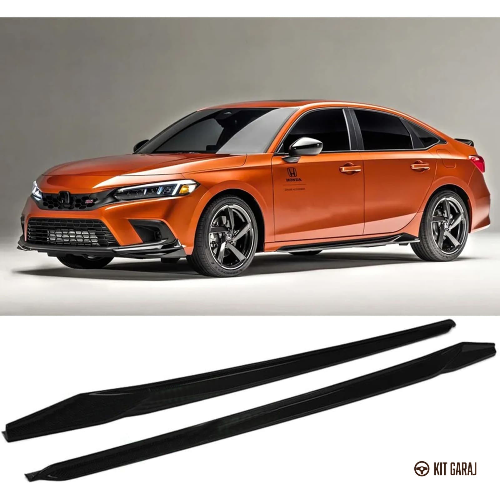 Honda Civic FE 2022 Piano Black Yan Marşpiyel (Plastik) Boyalı