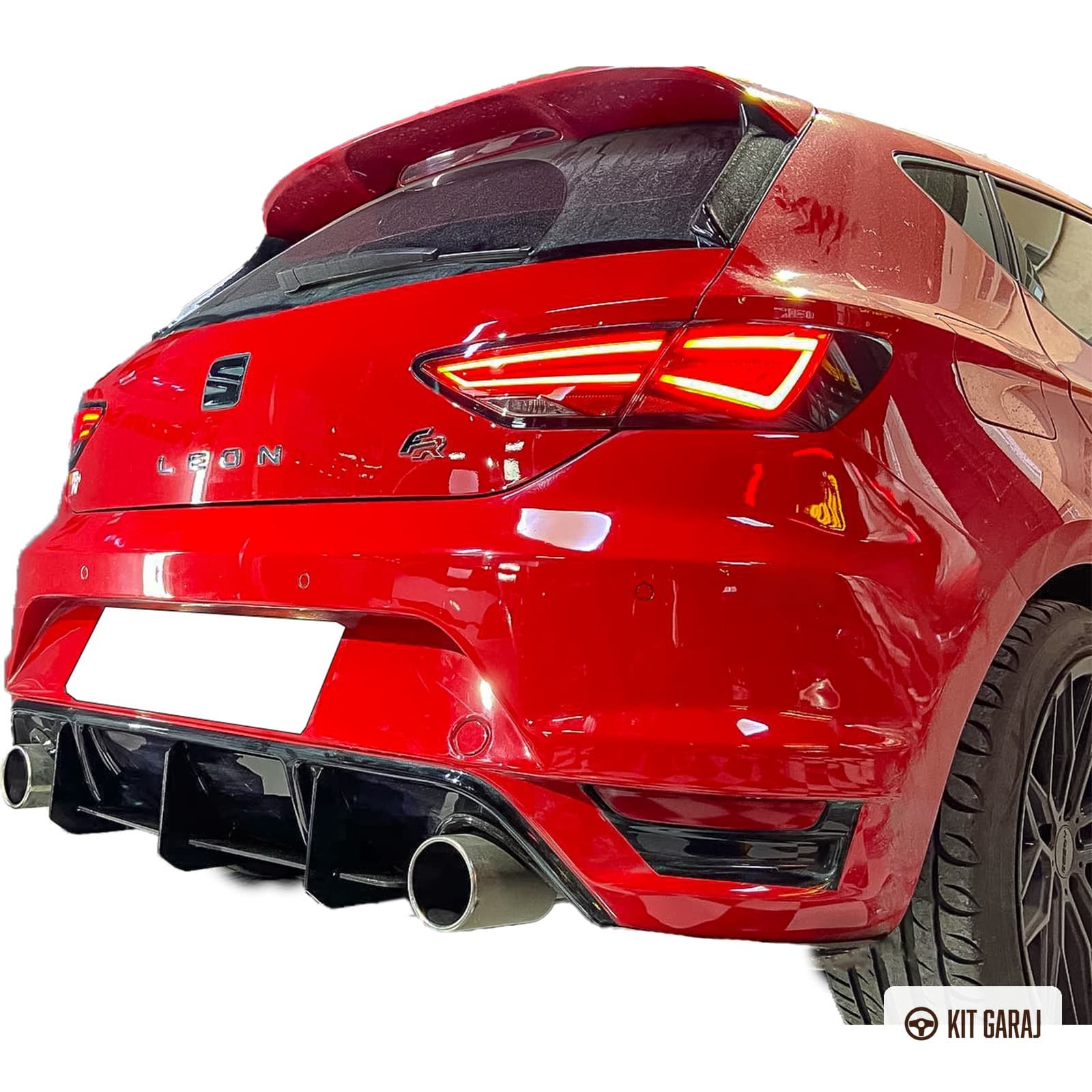 Seat Leon Mk3 2012-2020 Aero Parlak Siyah Flap (Plastik) Boyalı