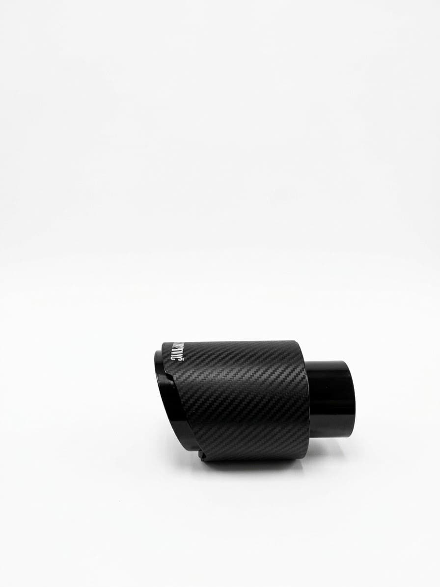 Evrensel Akrapovic Tipi Tekli Karbon Kaplama Egzoz Ucu Gümüş İç 100 mm (2/4)