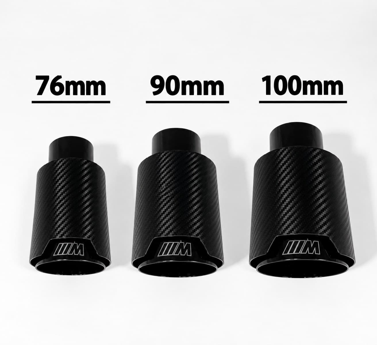 Evrensel BMW M Tipi Tekli Karbon Kaplama Egzoz Ucu Siyah İç 100 mm (4/4)