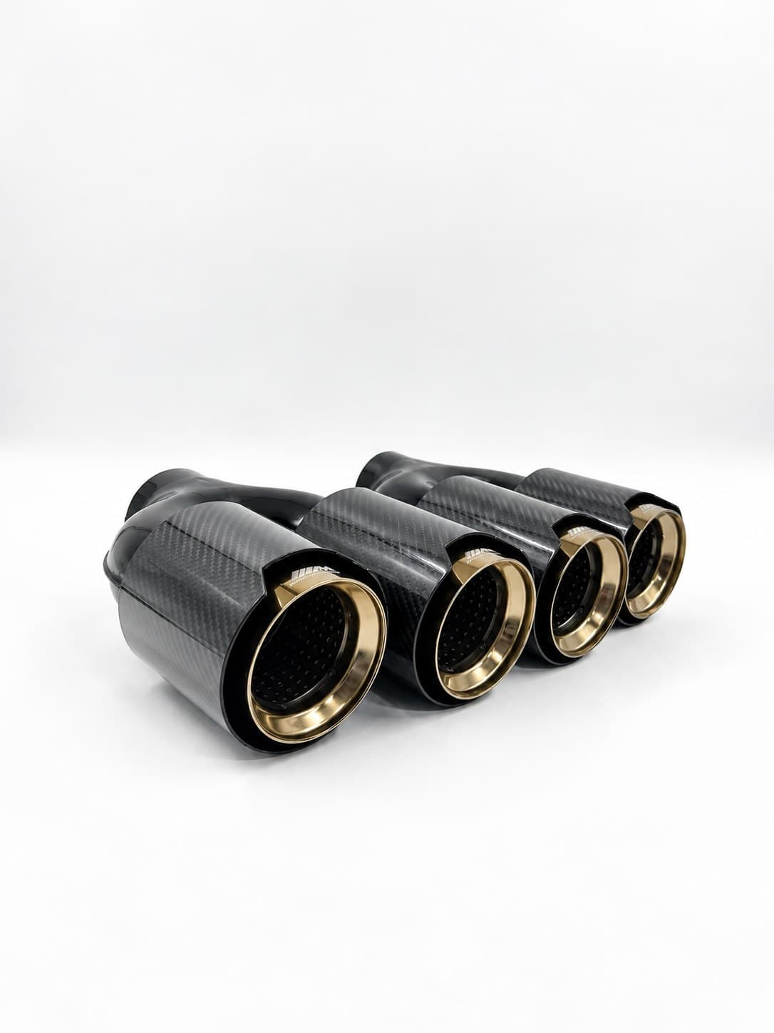 Evrensel BMW M Tipi Parlak Çiftli Karbon Kaplama Egzoz Ucu Altın 76 mm (3/3)