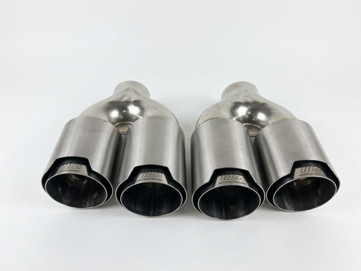 Evrensel BMW M Tipi Çiftli Paslanmaz Çelik Egzoz Ucu İçi Boş 90 mm (5/6)
