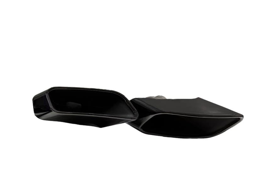 BMW X6 E71 2007-2014 Parlak Siyah Kapaklı Paslanmaz Egzoz Ucu Siyah Titanyum (3/3)