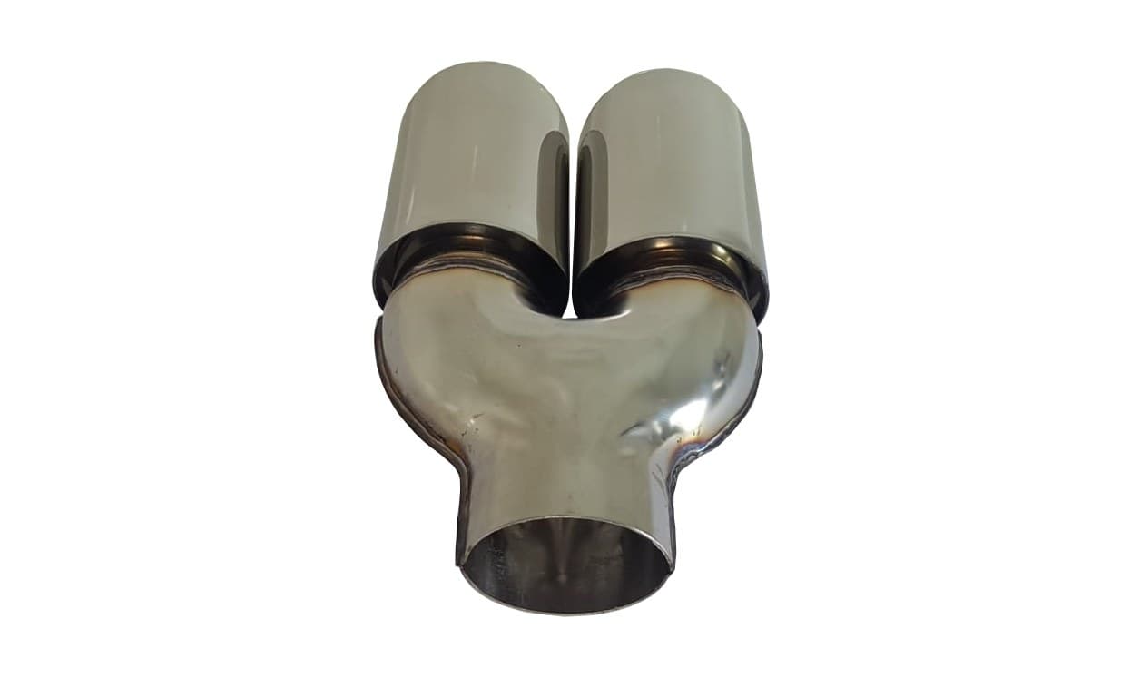 Evrensel Açılı Kesim Çiftli Paslanmaz Çelik Egzoz Ucu 90 mm (4/5)