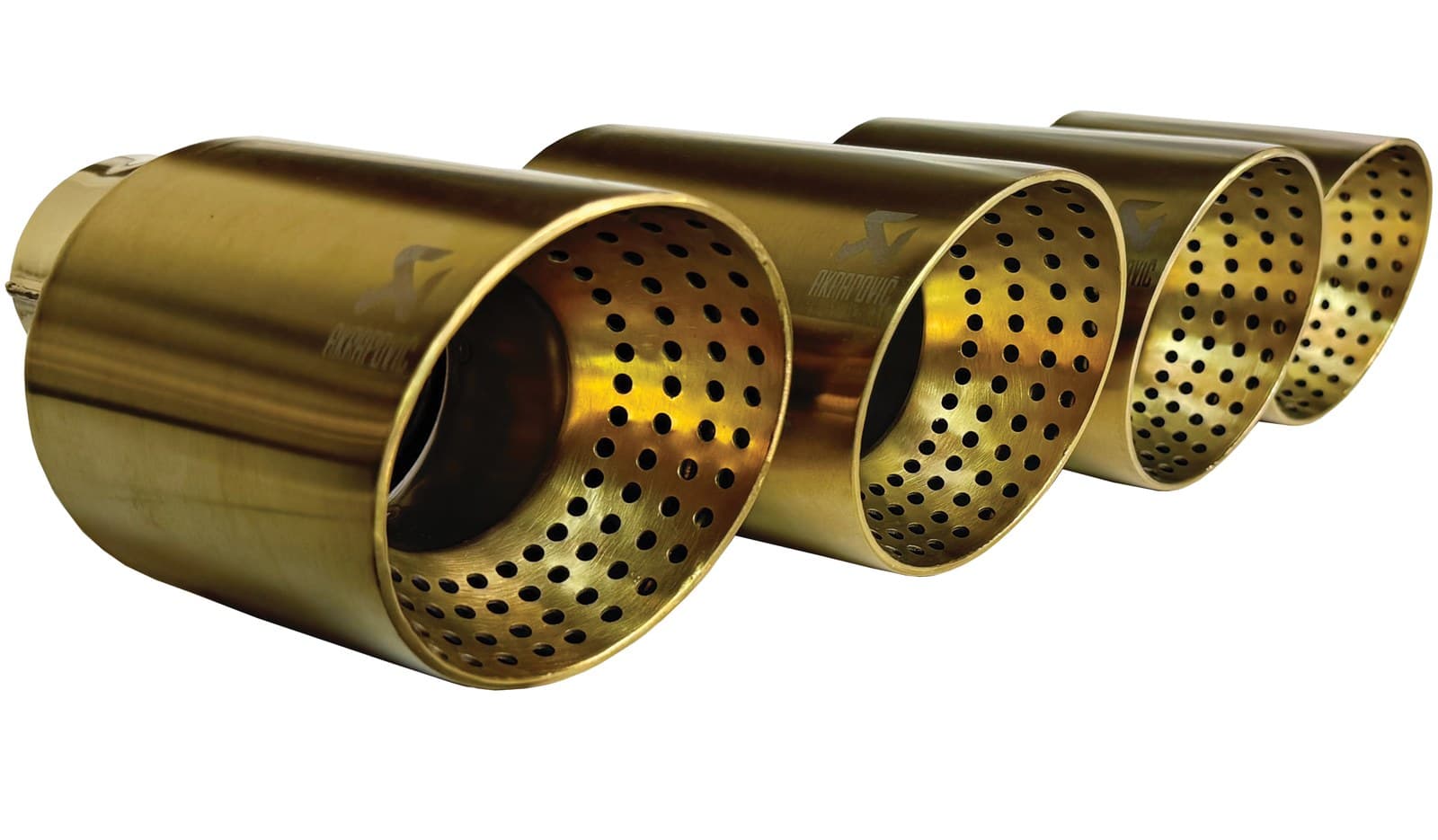 Evrensel Akrapovic Tipi Delikli Çiftli Egzoz Ucu Çöl Titanyum 90 mm