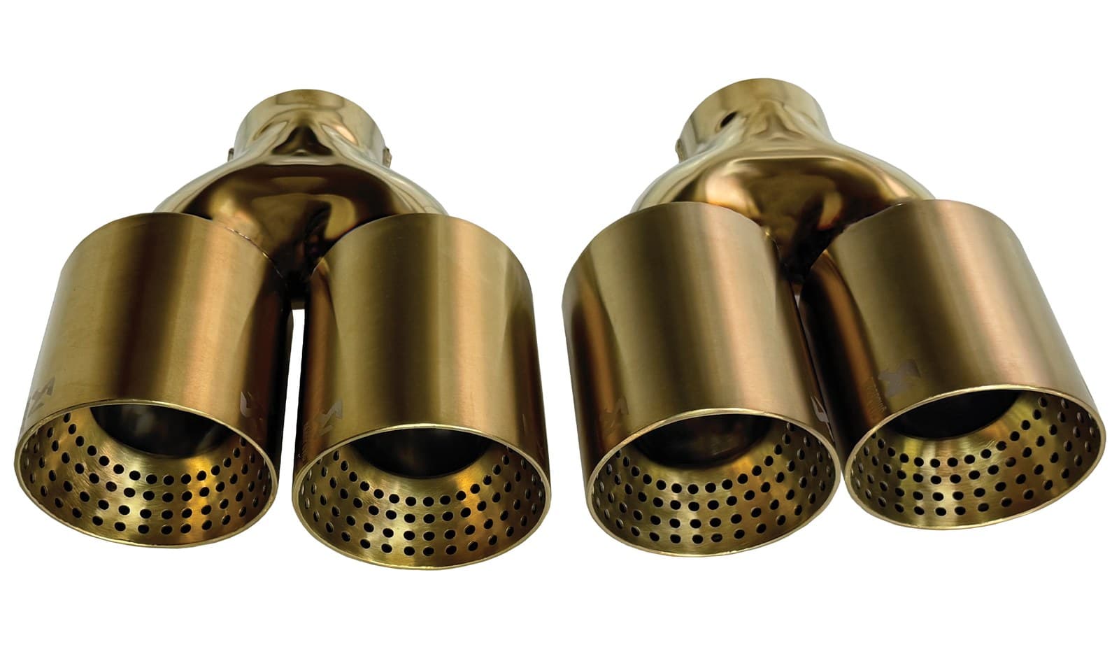 Evrensel Akrapovic Tipi Delikli Çiftli Egzoz Ucu Çöl Titanyum 90 mm (2/3)