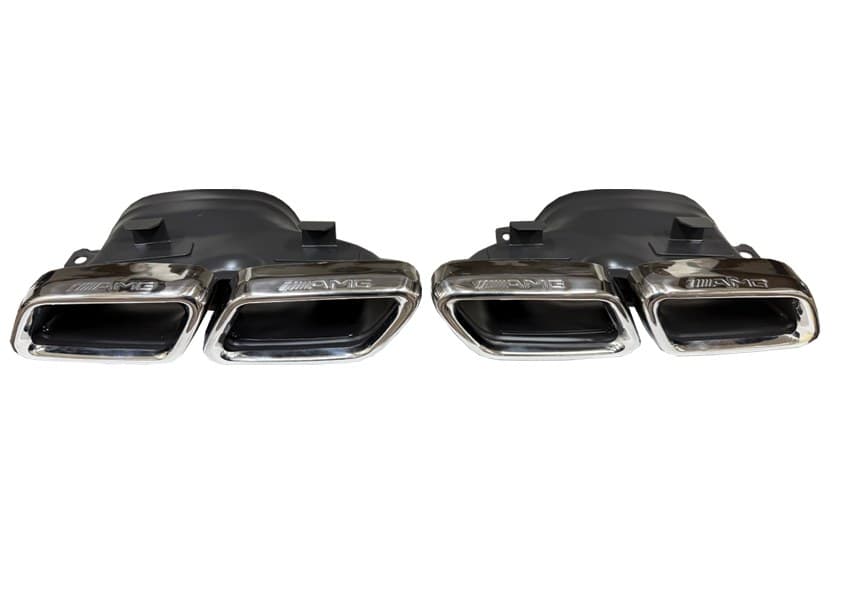 Mercedes AMG W221 W204 W205 W211 S63 E63 C63 Çiftli Paslanmaz Egzoz Ucu