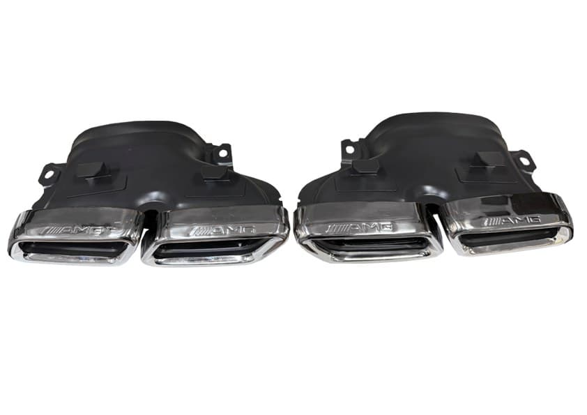 Mercedes AMG W221 W204 W205 W211 S63 E63 C63 Çiftli Paslanmaz Egzoz Ucu (2/3)
