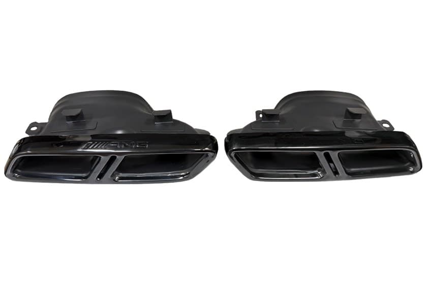 Mercedes AMG W221 W204 W205 W211 S63 E63 C63 Tekli Paslanmaz Egzoz Ucu Siyah Titanyum