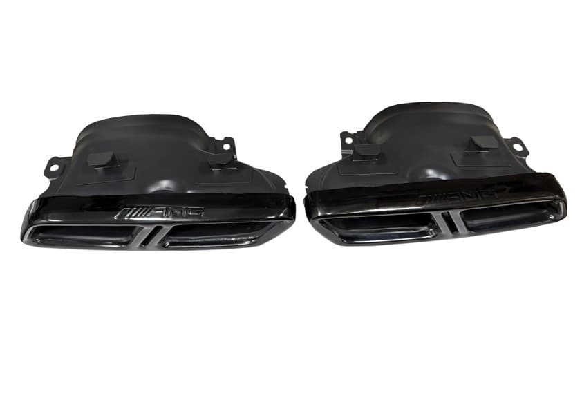 Mercedes AMG W221 W204 W205 W211 S63 E63 C63 Tekli Paslanmaz Egzoz Ucu Siyah Titanyum (3/3)