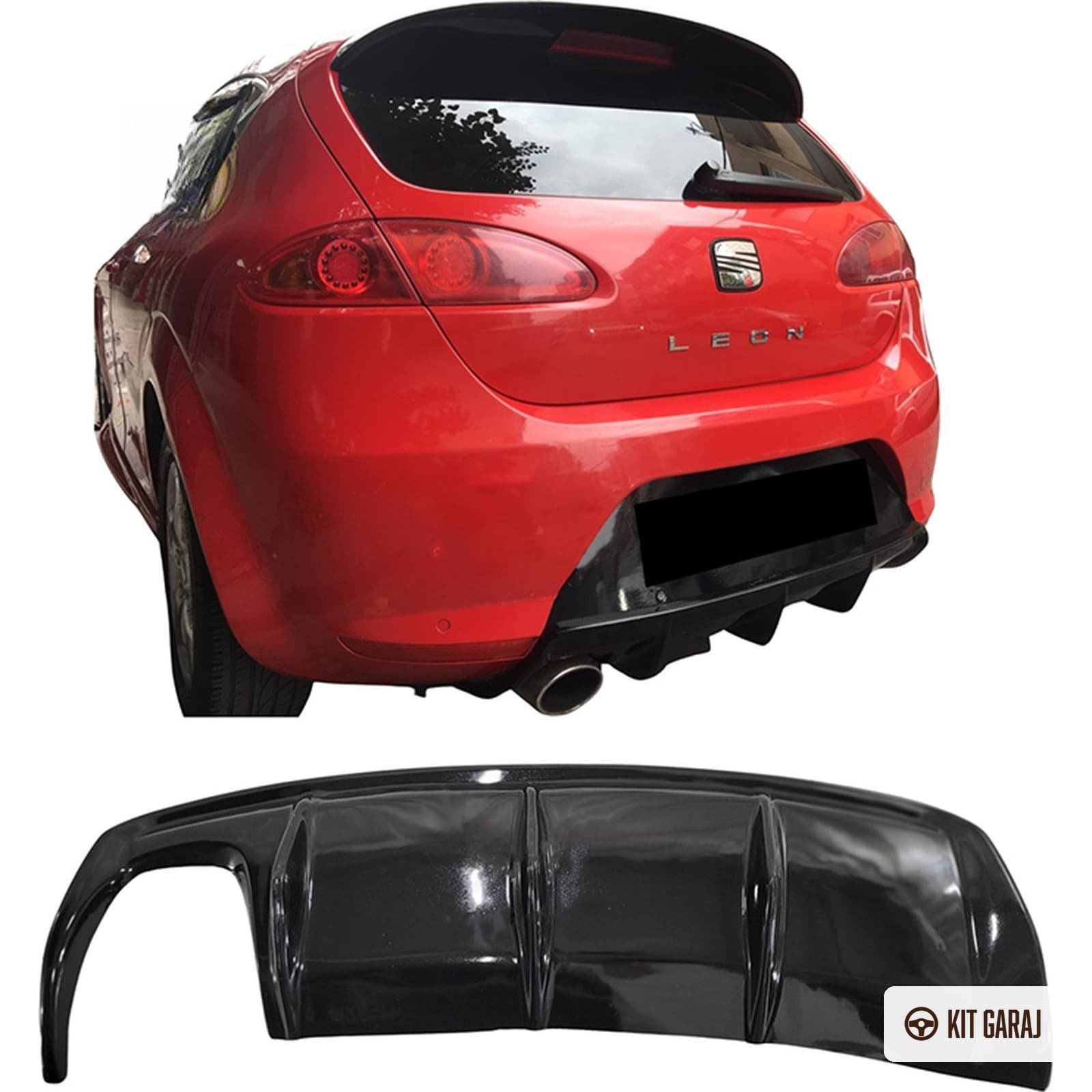 Seat Leon Mk2 2005-2012 Makyajsız Piano Black Difüzör (Plastik) Boyalı
