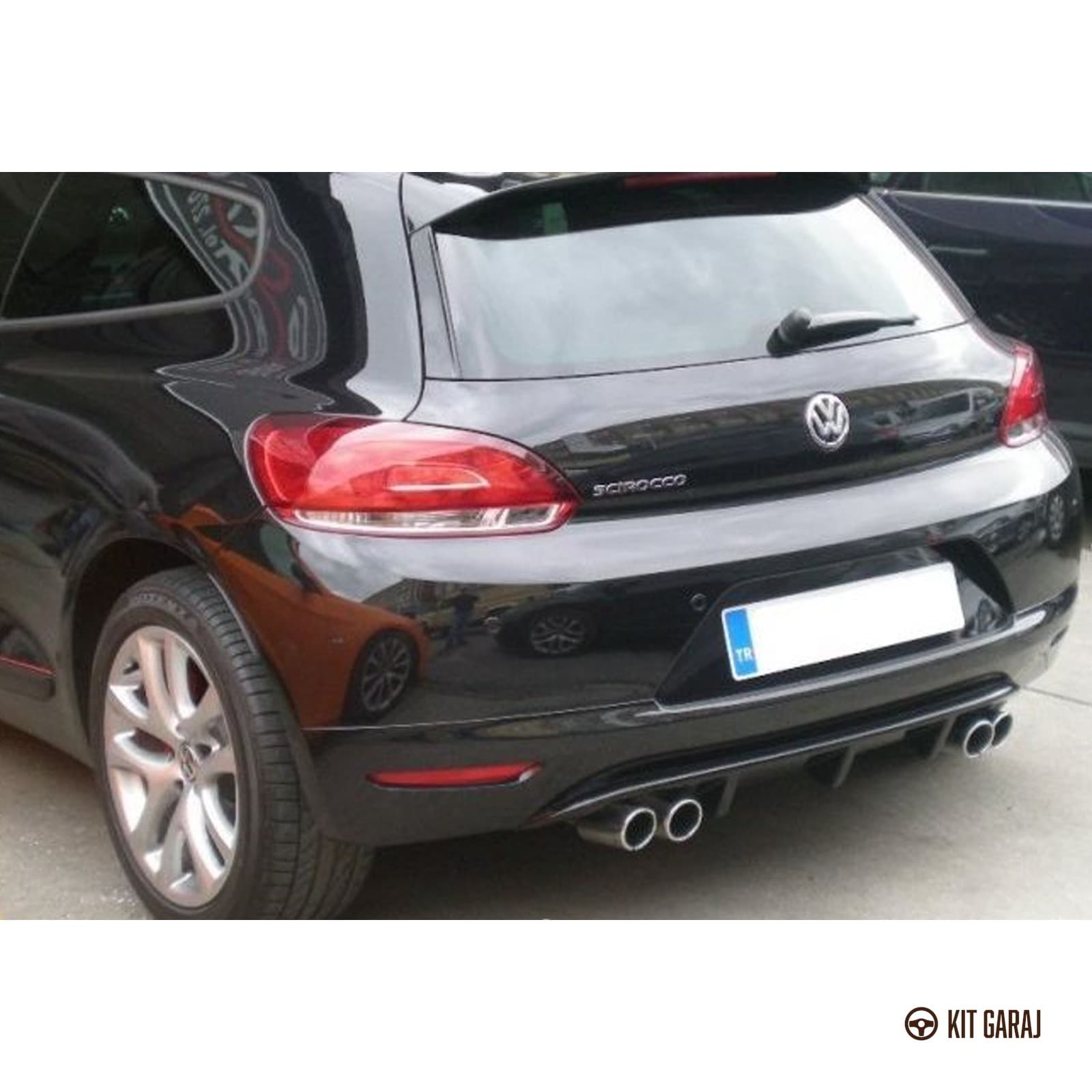 Volkswagen Scirocco Makyajsız Çift Çıkış Piano Black Difüzör (Plastik) Boyalı