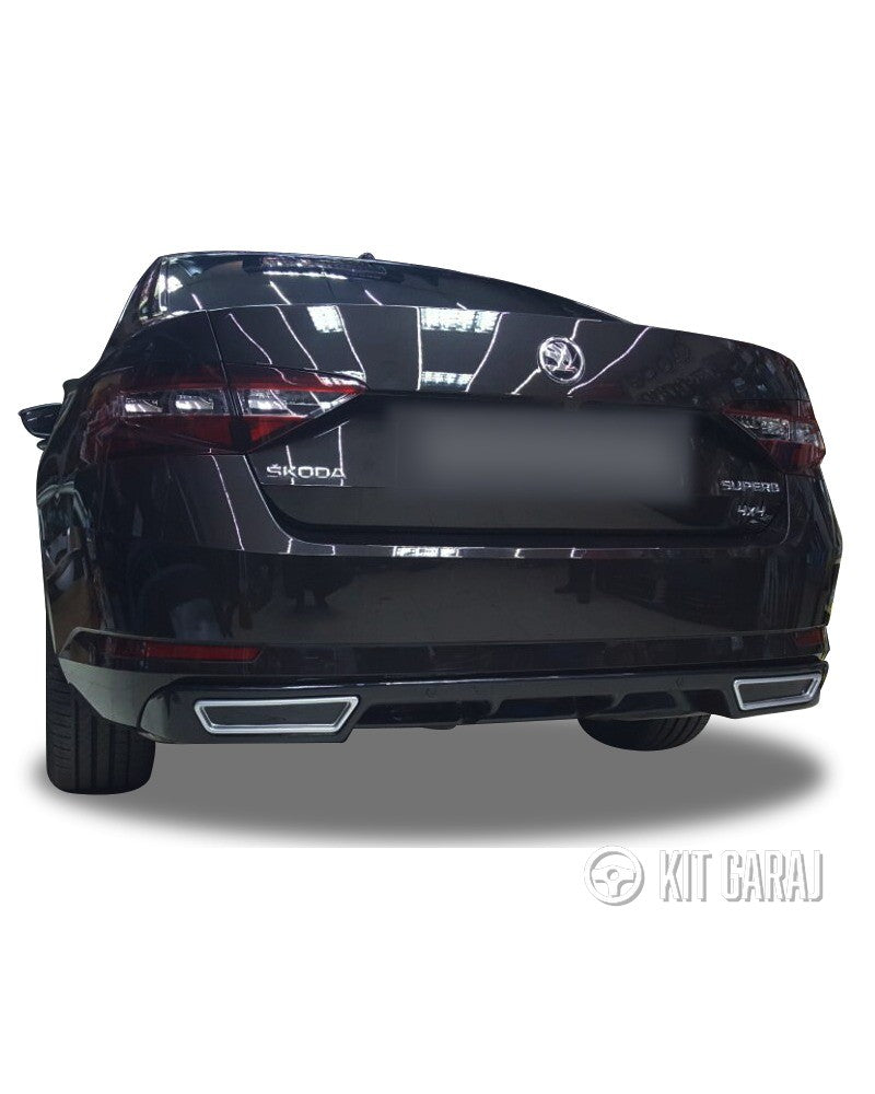 Skoda Superb B8 2015-2023 Parlak Siyah Plastik Egzoz Görünümlü Difüzör