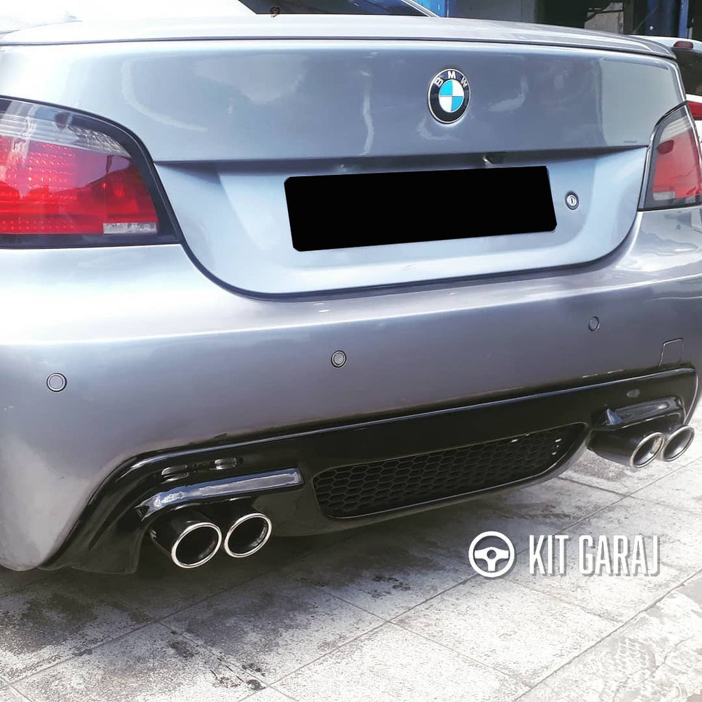 BMW E60 Difüzör M5 Rieger Parlak Siyah Plastik 2003-2009 Uyumlu