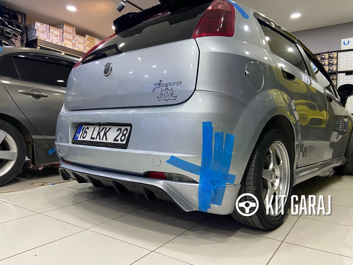 Fiat Punto Grande Rieger Arka Ek Difüzör Siyah Plastik 2005-2009 Arka-Difüzör-Body Kit-ek-karlık