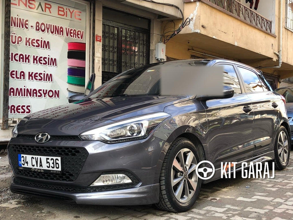 Hyundai I20 Uyumlu 2014-2017 Boyasız Mat Siyah, Abs Plastik Sport Ön Ek
