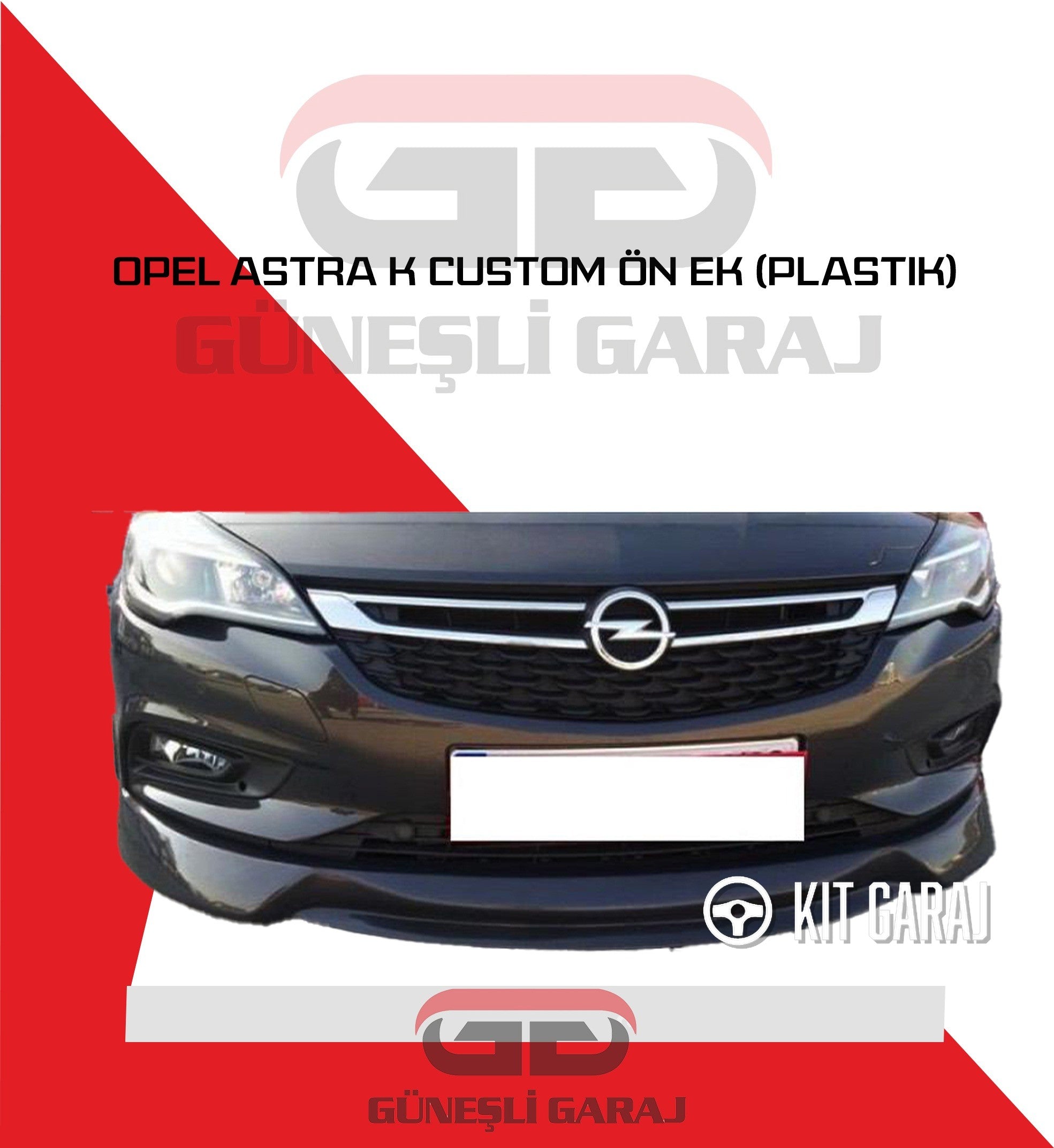 Opel Astra K Custom Ön Ek Karlık Abs Plastik Mat Siyah 2015 2016 2017 2018 2019 2020 2021