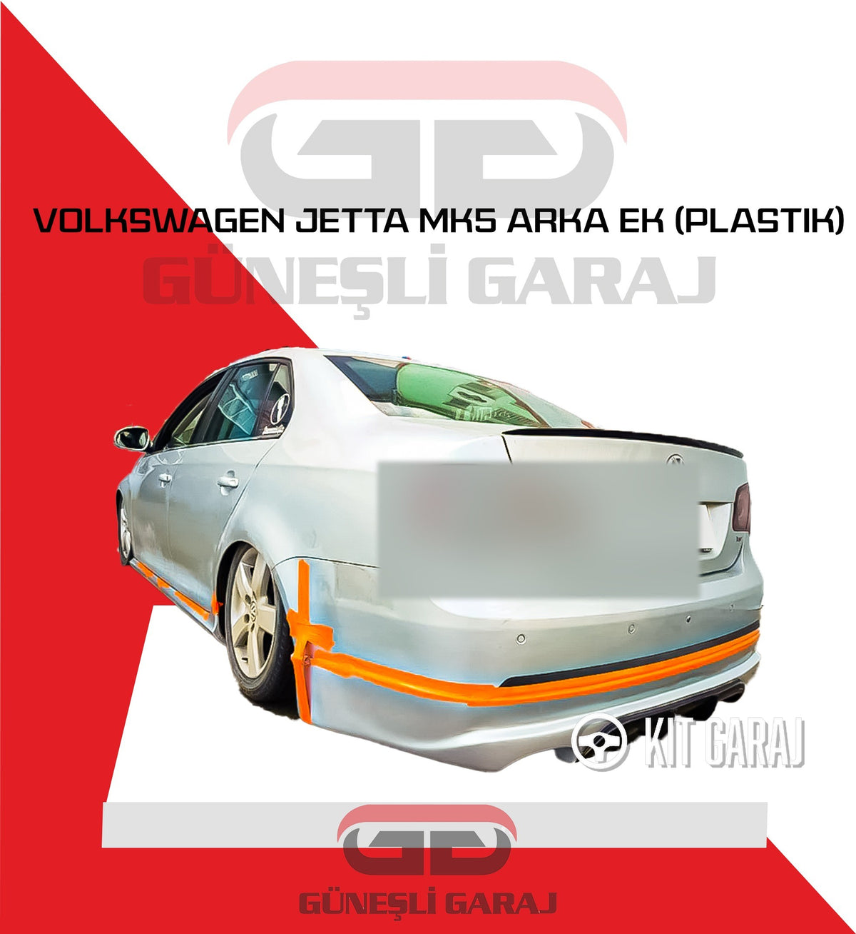 Volkswagen Jetta Mk5 2005-2010 Uyumlu Boyasız Plastik Arka Ek