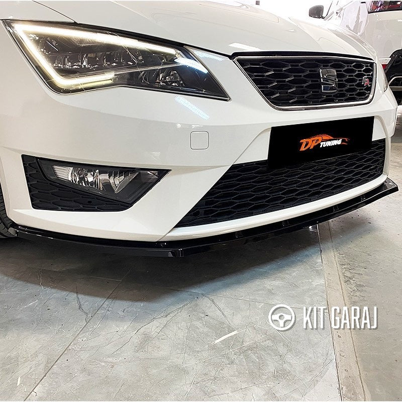 Seat Leon 2012 Mk3 FR Parlak Siyah Ön Lip (Plastik) Boyalı